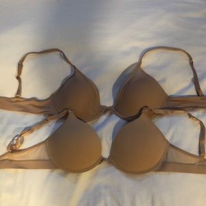 Classic All You Bra Sienna Rose, Size 38B and and Lift Up Bra Buff, Size 38B.